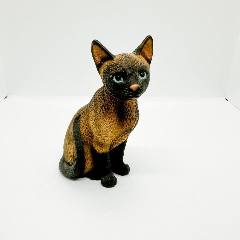 Vintage Harvey Knox Dark Siamese Cat Porcelain Figurine